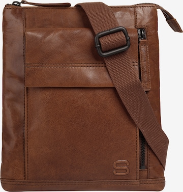 Sac à bandoulière Spikes & Sparrow en marron : devant