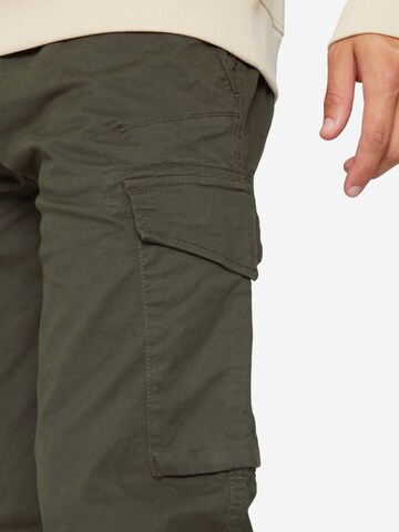 Threadbare Slimfit lange Cargohose 'Battle Drill' in Grün