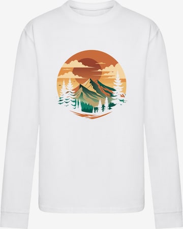 T-Shirt 'Sonnenuntergang Berglandschaft' F4NT4STIC en blanc : devant