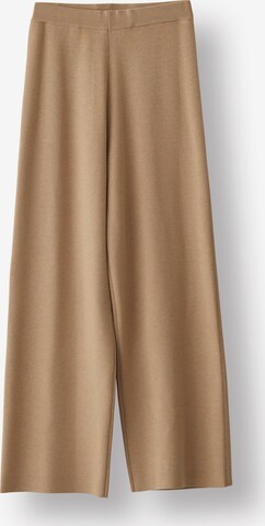 NORR Wide leg Broek in Beige: voorkant