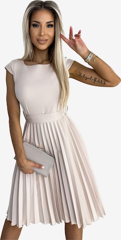 Numoco Kleid 'Plisseekleid Lilu' in Beige: Vorderseite