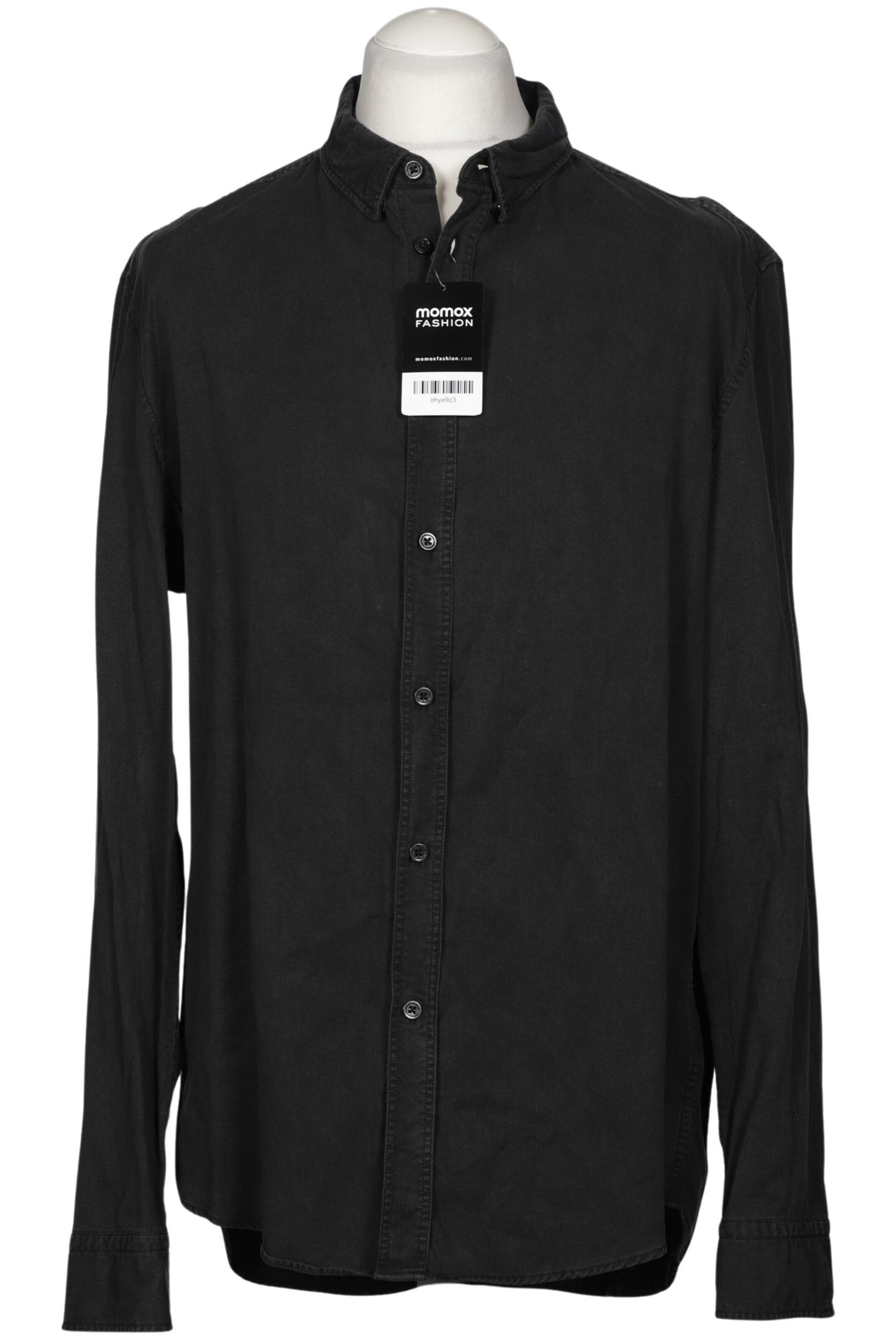 DRYKORN Button Up Shirt in XL in Black: front