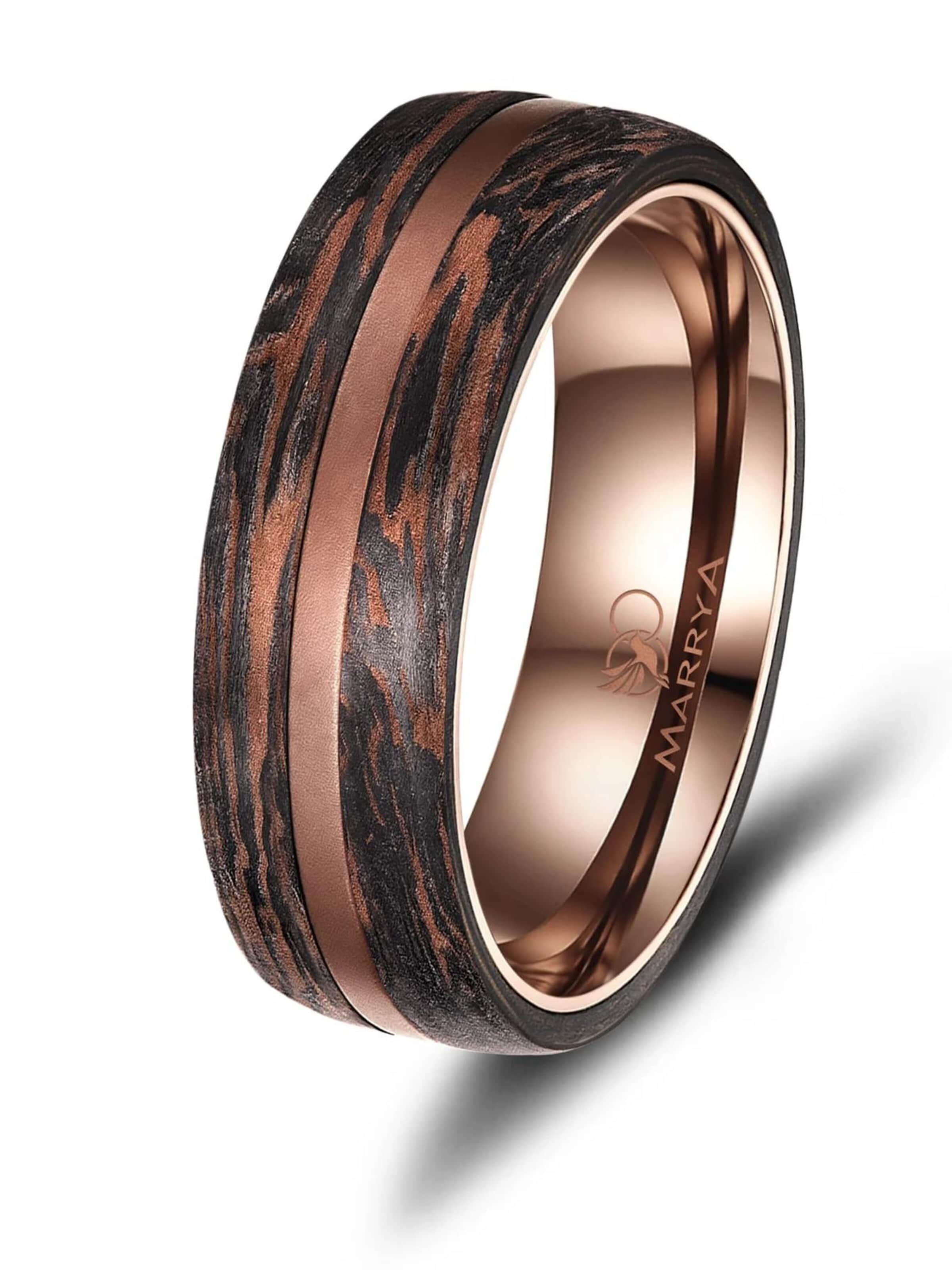 Anello 'MARRYA Ehering CB-08 Carbon-Bronze' di MARRYA in marrone: frontale