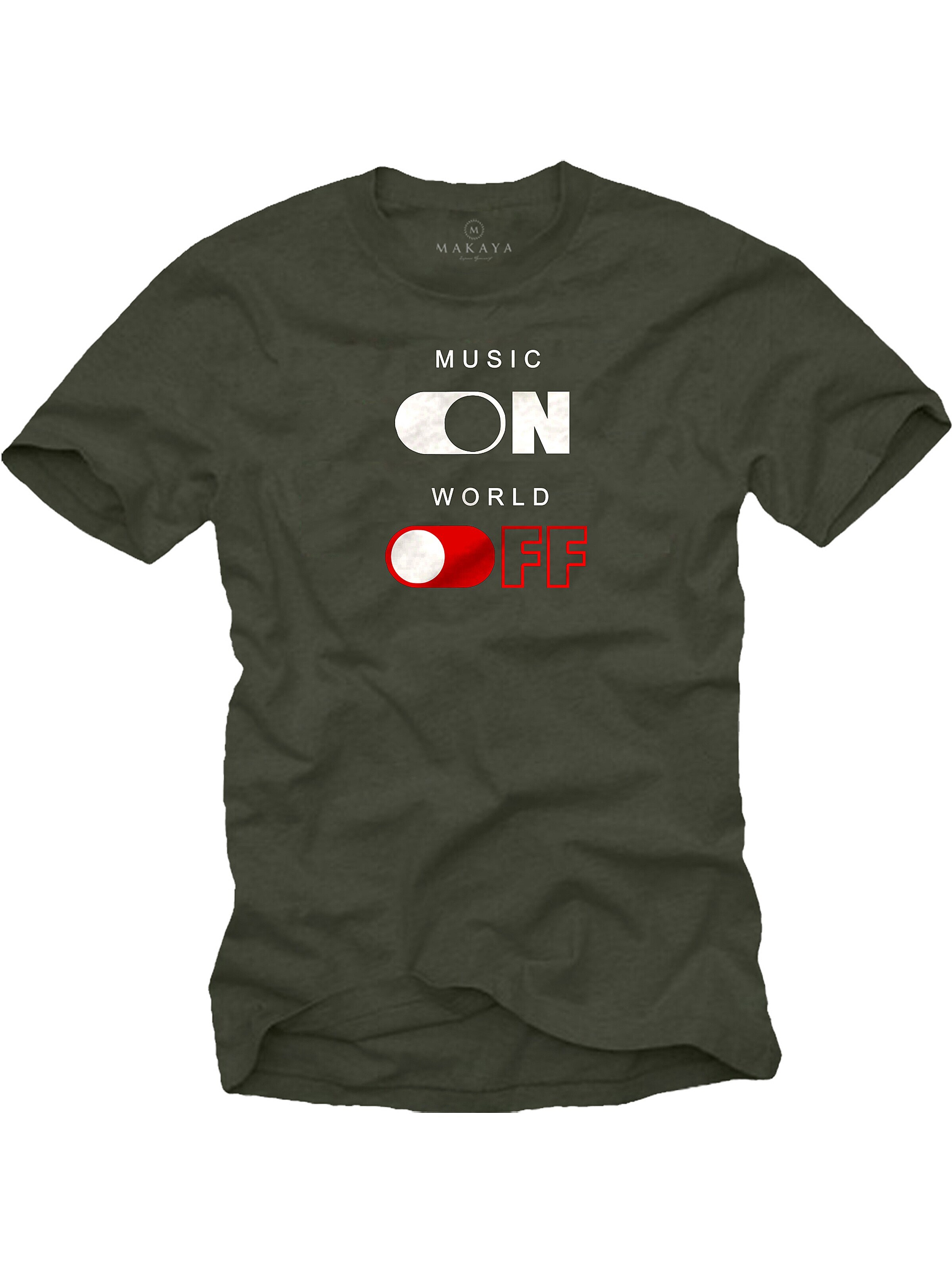 MAKAYA Shirt 'World Off' in Green: front