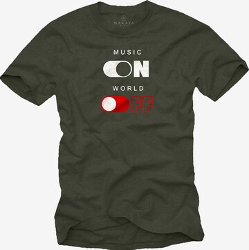 MAKAYA Shirt 'World Off' in Green: front