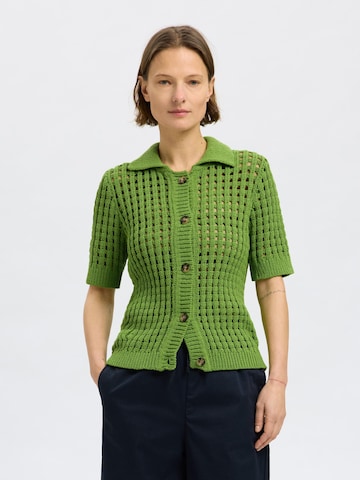 Cardigan SELECTED FEMME en vert : devant
