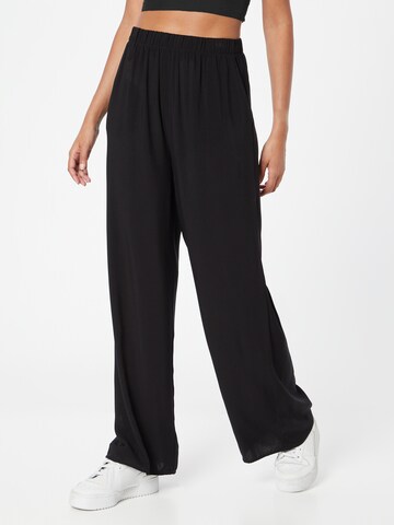 Wide leg Pantaloni 'Liz' de la ABOUT YOU pe negru: față