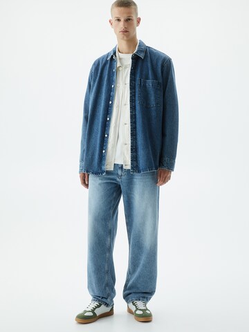 Pull&Bear Comfort fit Button Up Shirt in Blue