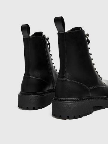 Pull&Bear Lace-Up Boots in Black