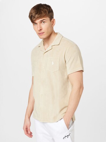 Polo Ralph Lauren Regular fit Overhemd in Beige: voorkant