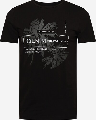 TOM TAILOR DENIM T-Shirt en gris / noir / blanc, Vue avec produit