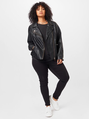 River Island Plus Bikerjacke in Schwarz