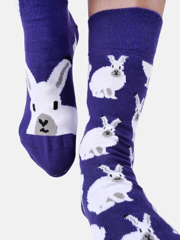Chaussettes ' GRUMBLE IN THE JUNGLE ' UNABUX en violet