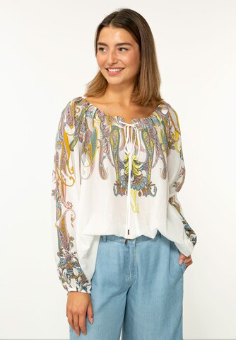 IVI collection Blouse 'MIAMI PAISLEY' in Beige: front