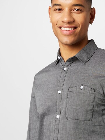 TOM TAILOR DENIM Slim fit Button Up Shirt in Grey