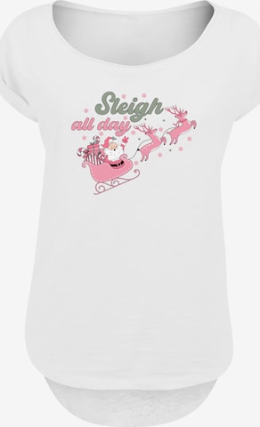 T-shirt 'Christmas Sleigh' F4NT4STIC en blanc : devant