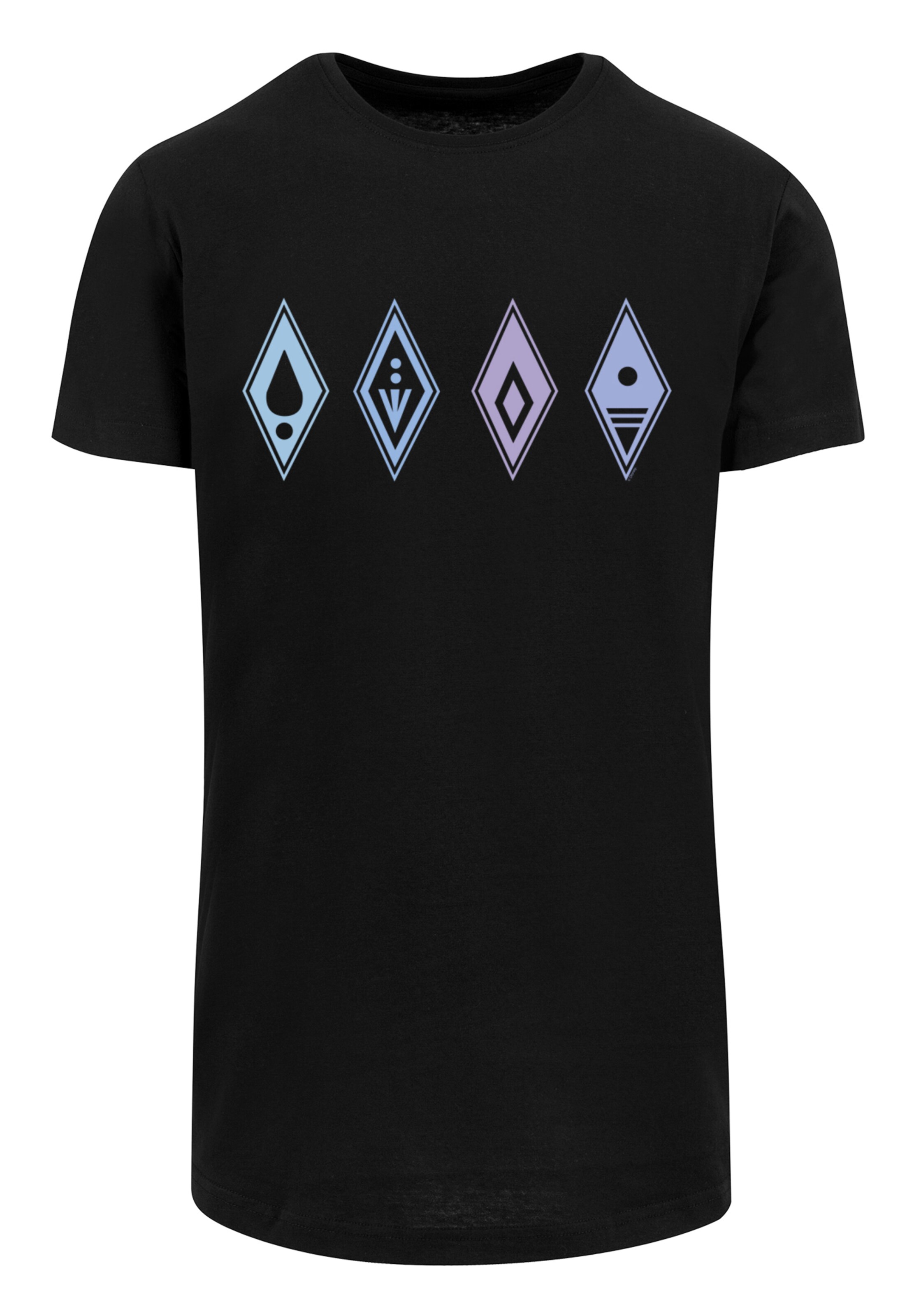 Maglietta 'Disney Frozen 2' di F4NT4STIC in nero: frontale