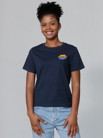 T-shirt 'Kuss Kuss' Watapparel en bleu : devant