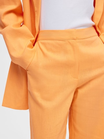 SELECTED FEMME Wide leg Pleated Pants in Orange