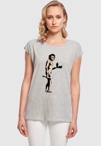 Merchcode T-Shirt 'Brandalised - Fast Food Apeman' in Grau: Vorderseite