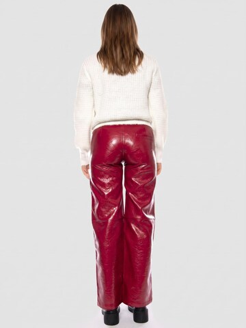 wild pony Baggy Trousers 'Straight Synthetic Leather Pants -- Women's Pants Red' in Red