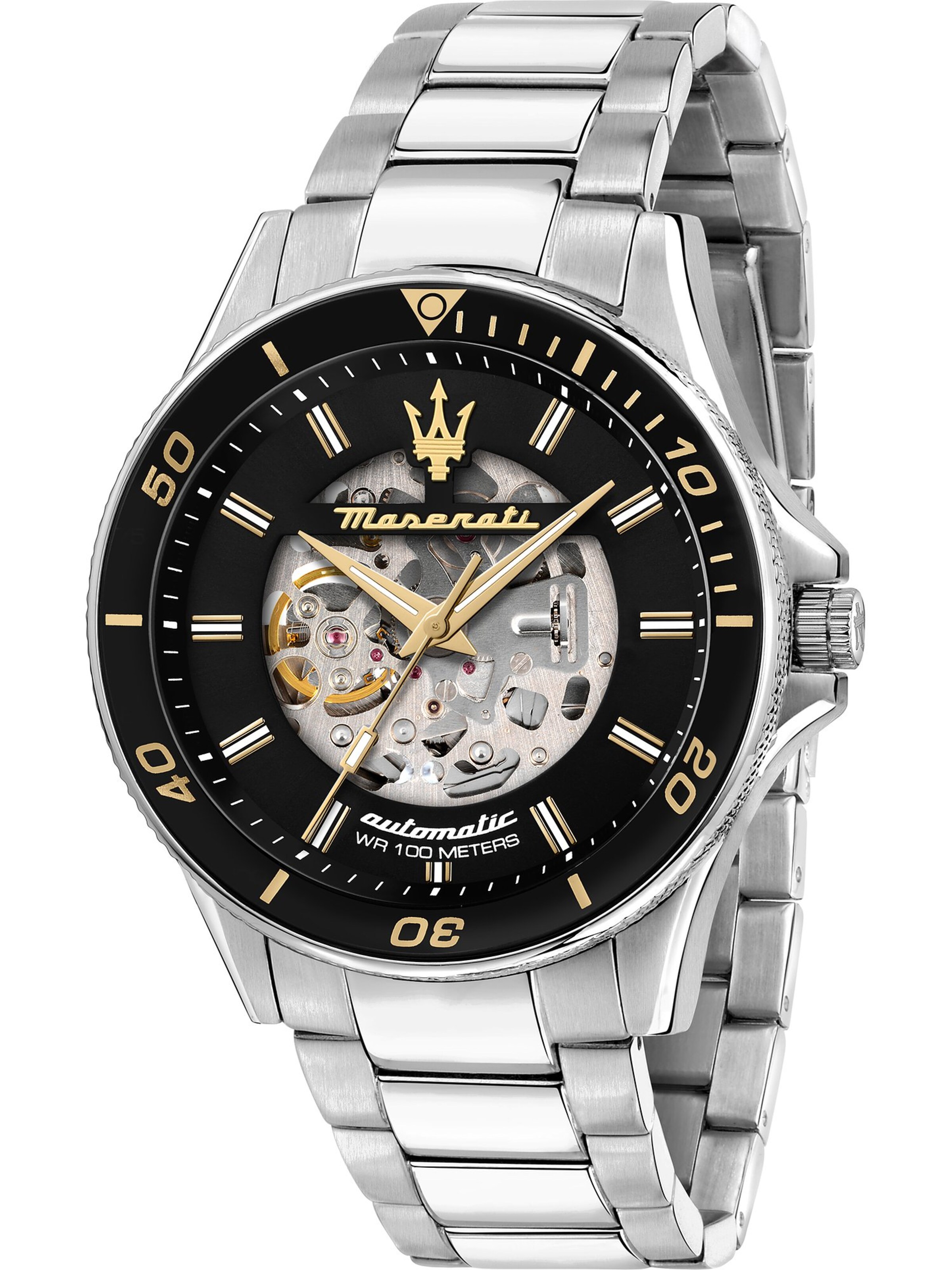 Maserati Analog Watch in Silver: front