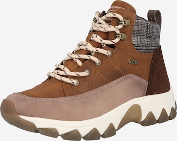 bugatti Lace-Up Ankle Boots 'Yuki Tex' in Brown: front