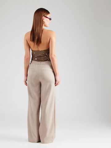 VILA Wide Leg Hose 'VIVARONE' in Beige