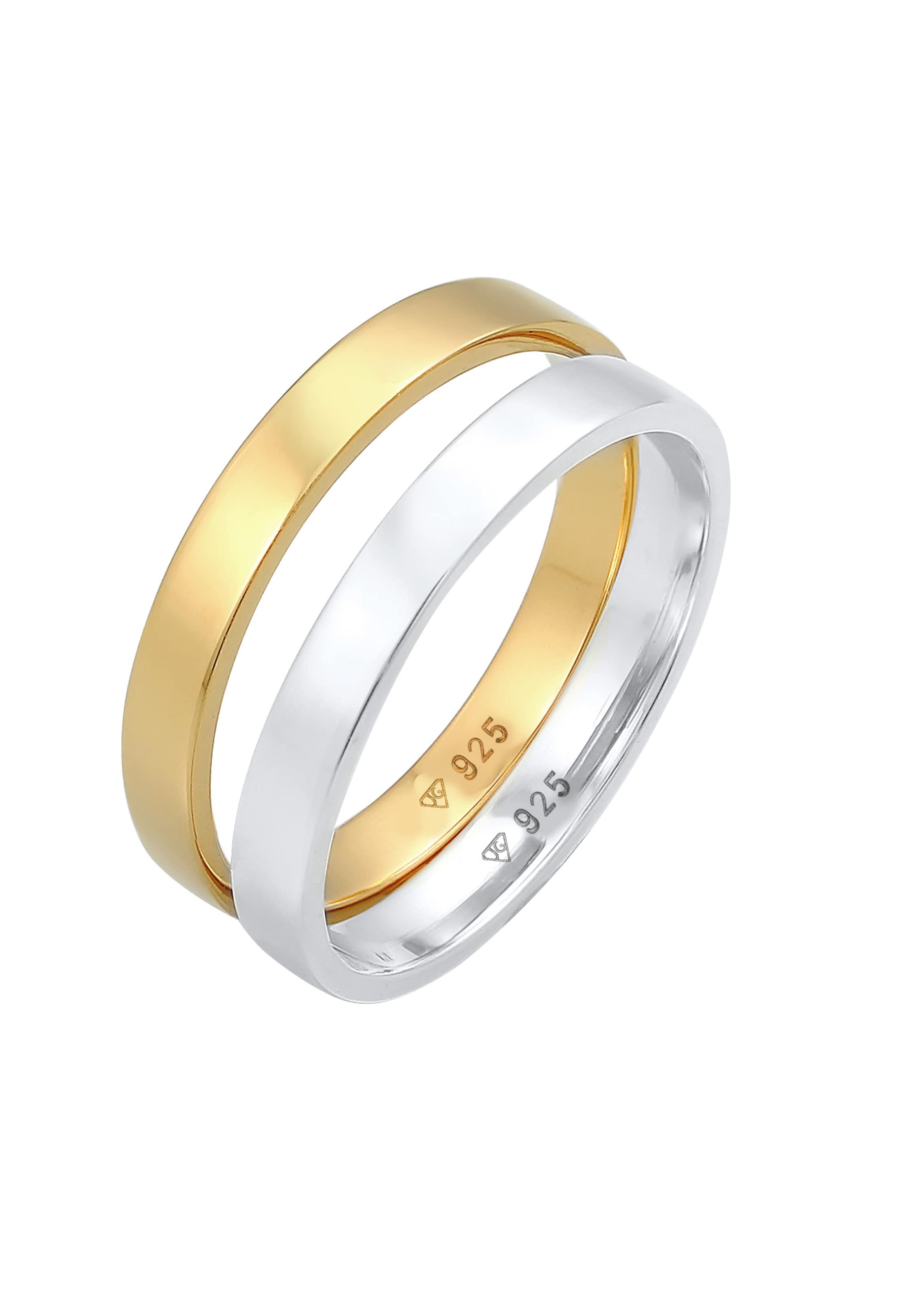 ELLI Ring 'Bi Color' in Gold: Vorderseite
