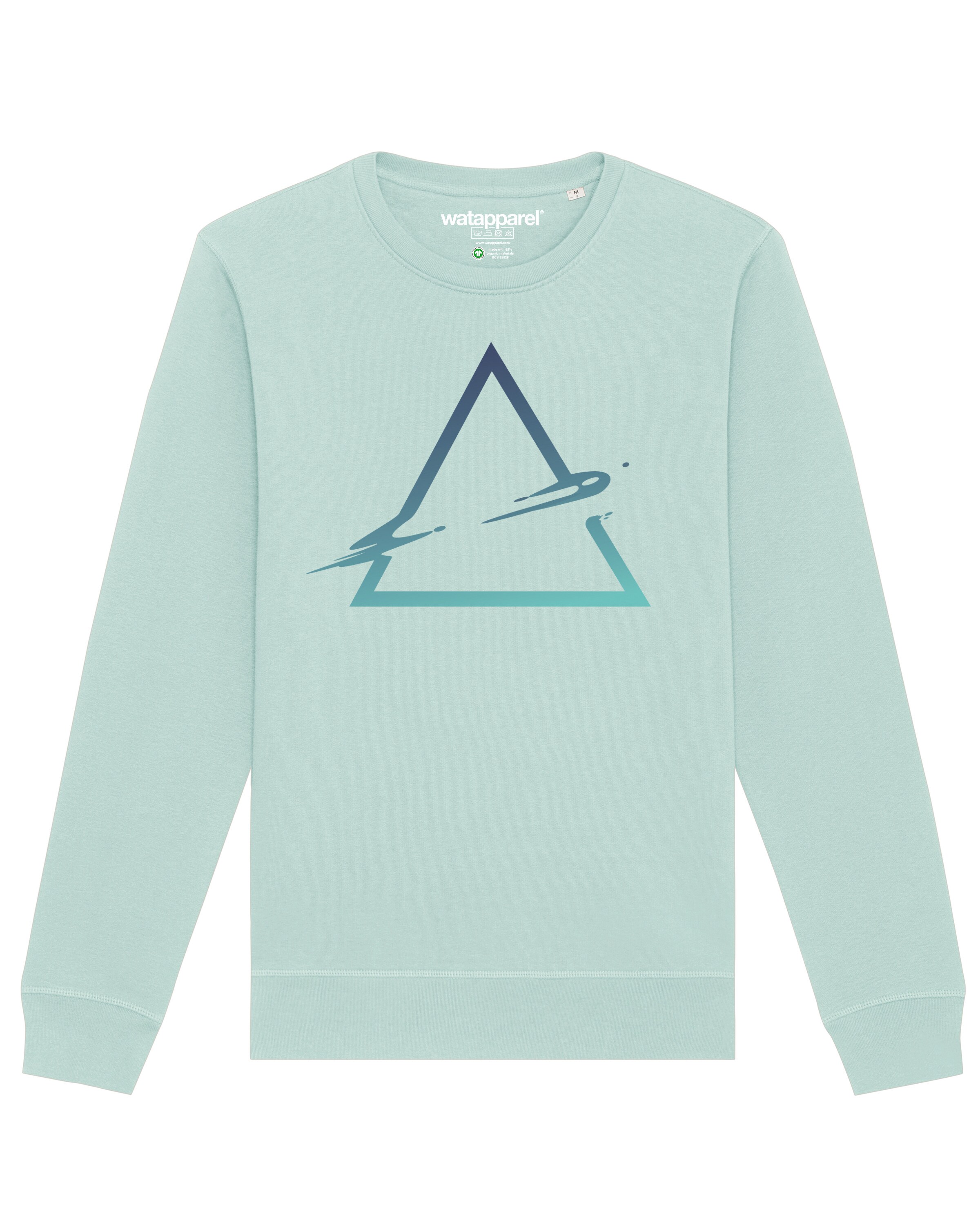Sweat-shirt ' Triangle ' Watapparel en bleu : devant