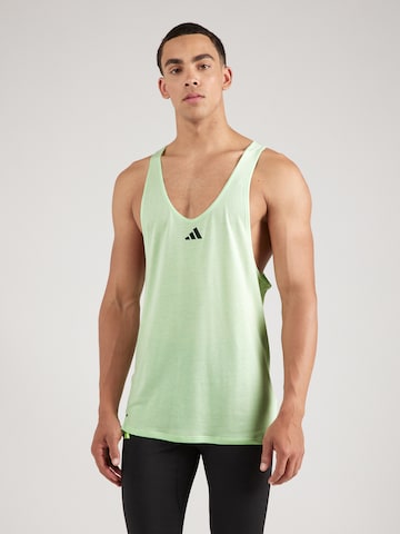 ADIDAS PERFORMANCE Функционална тениска 'Workout Stringer' в зелено: отпред