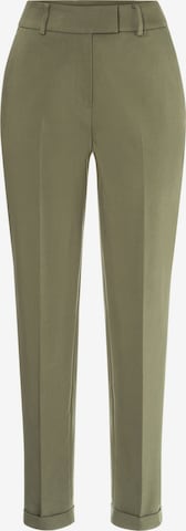 MORE & MORE Slim fit Pleated Pants in Green: front