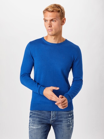 TOM TAILOR Regularny krój Sweter w kolorze niebieski: przód