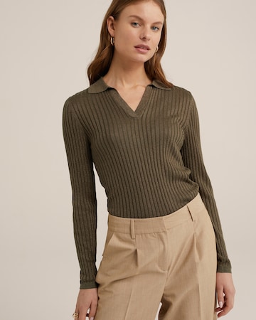 Pull-over WE Fashion en vert : devant