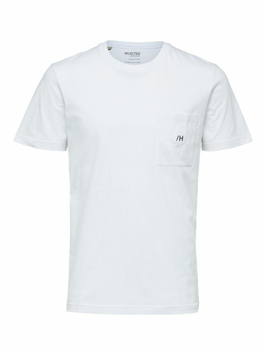 Bardziej zrównoważony Mężczyźni SELECTED HOMME Koszulka Enzo w kolorze Białym 