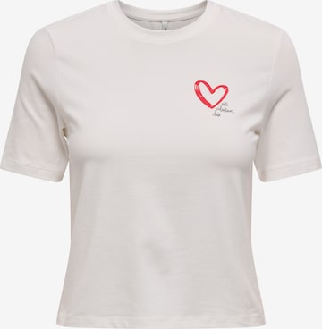 T-shirt 'ONLVallie' ONLY en blanc : devant