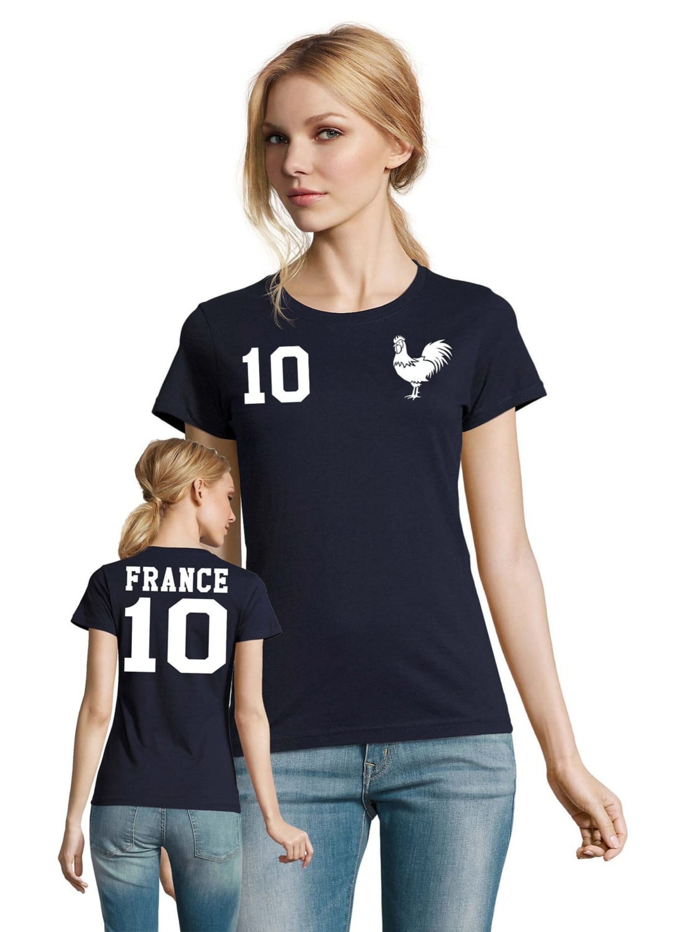 Blondie & Brownie Shirt 'Frankreich' in Blue: front