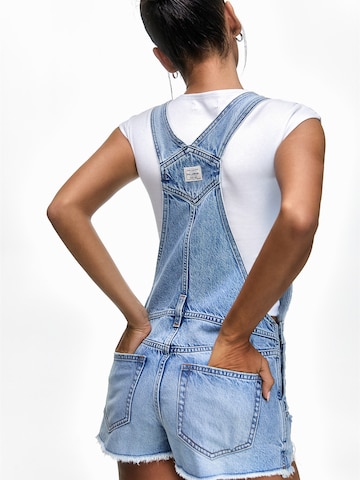Pull&Bear Regular Dungaree jeans in Blue