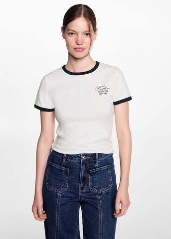 MANGO Wide leg Jeans in Blauw