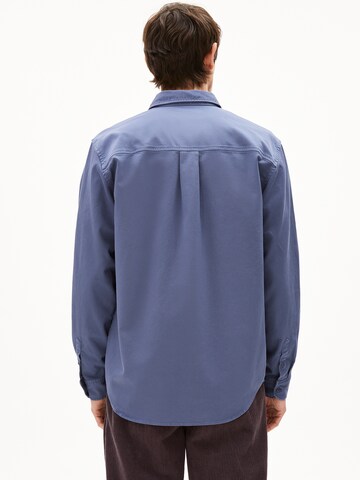 ARMEDANGELS Comfort fit Button Up Shirt 'GIAALO' in Blue