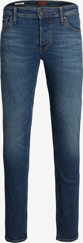 Slimfit Jeans 'GLENN' de la JACK & JONES pe albastru: față