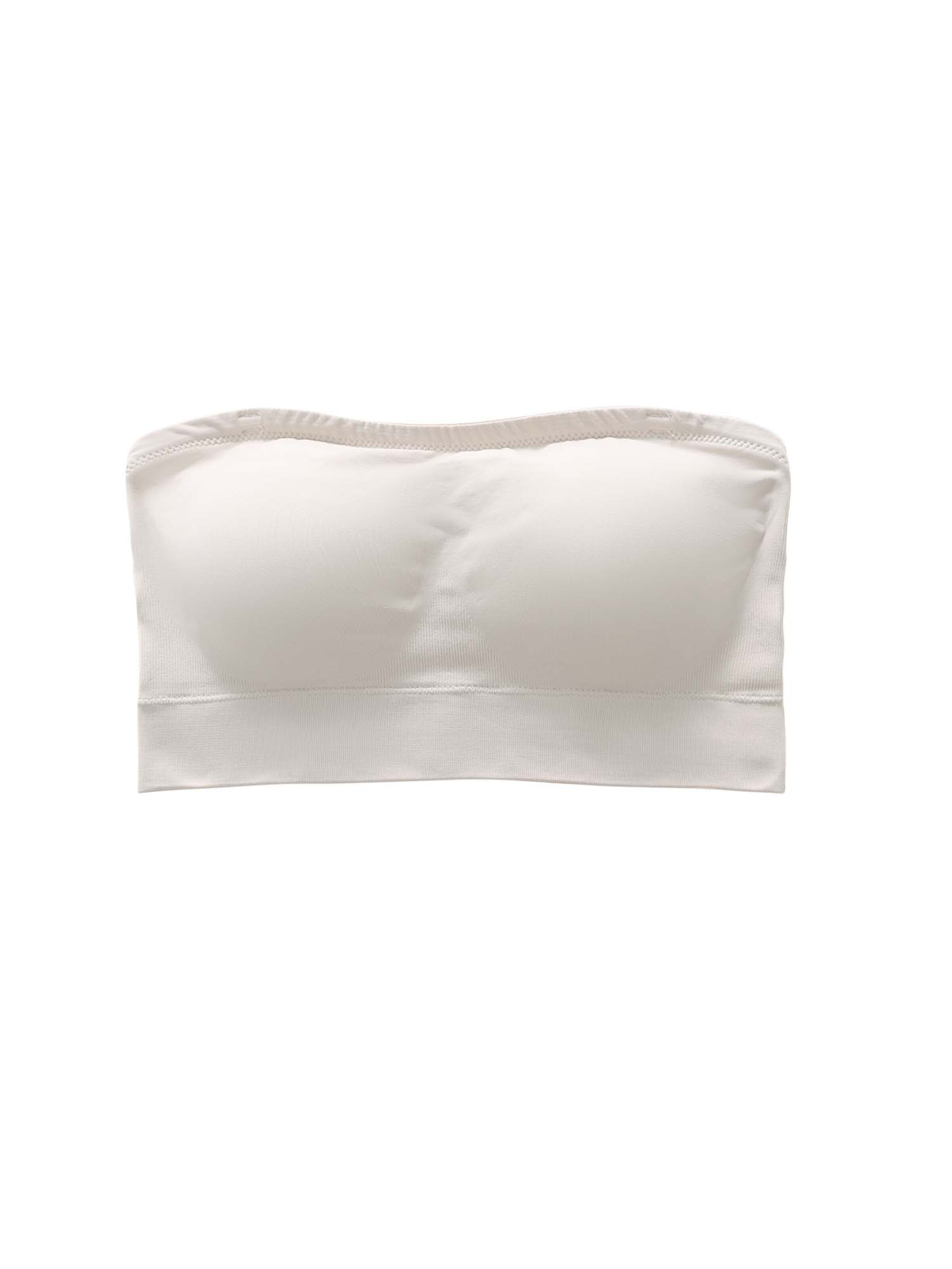 SHARICCA Bralette Bra 'SHARICCA Minimalist Seamless Strapless Tube Top with Detachable Straps' in White: front