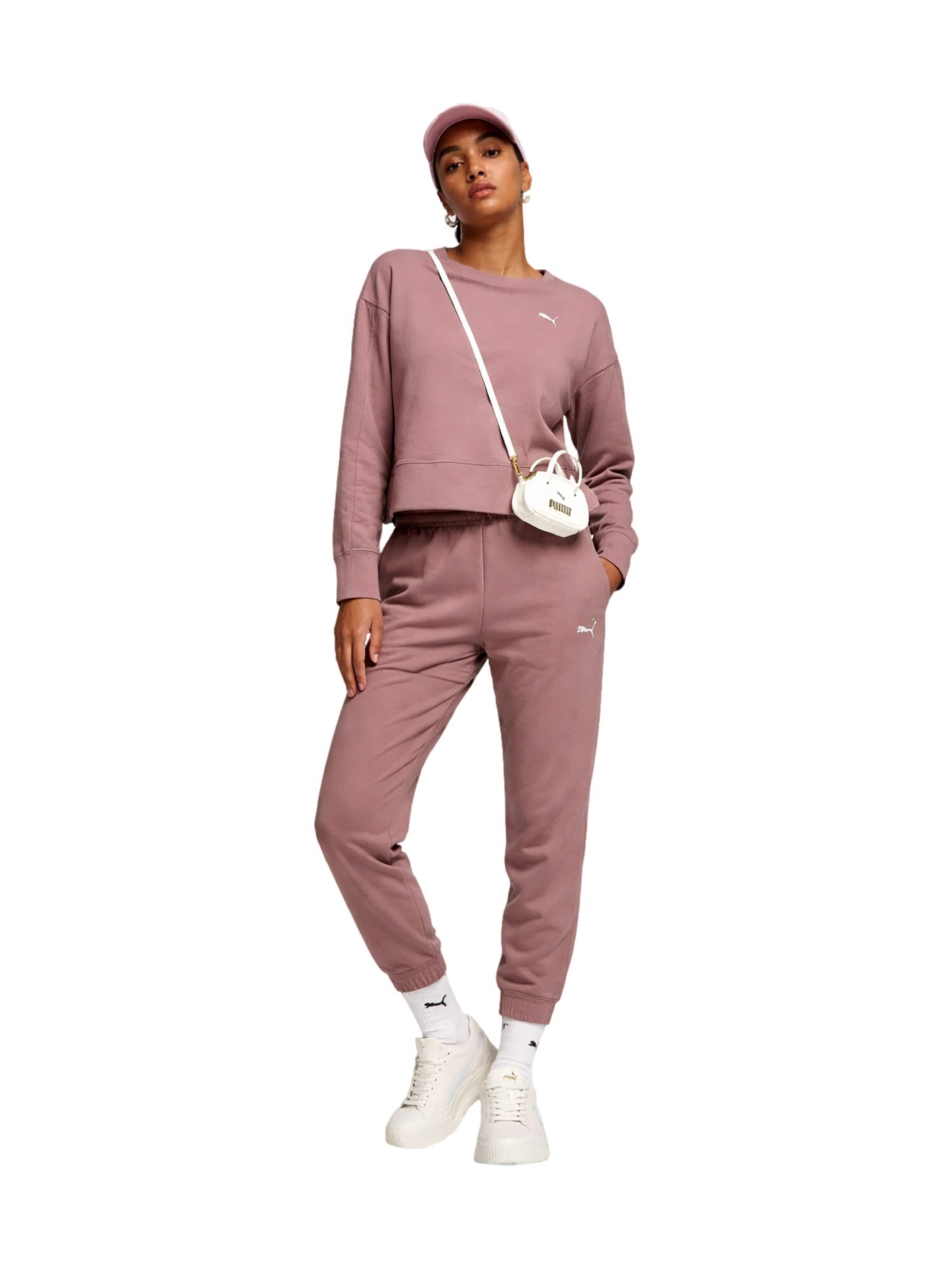 PUMA Regular Sports trousers 'ESS SCRIPT' in Brown: front