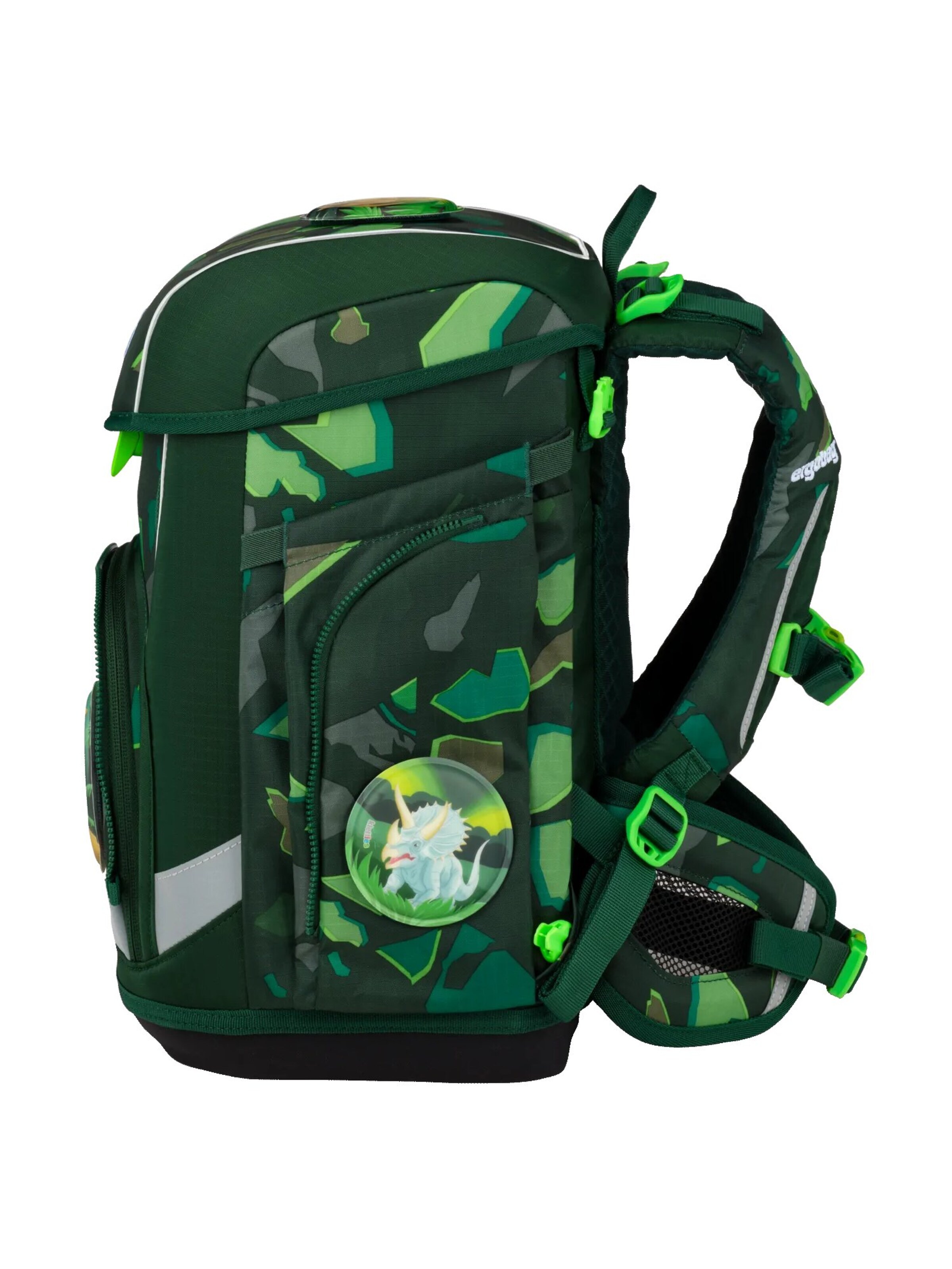 ergobag Backpack 'Schulranzen-Set cubo light Set' in Green