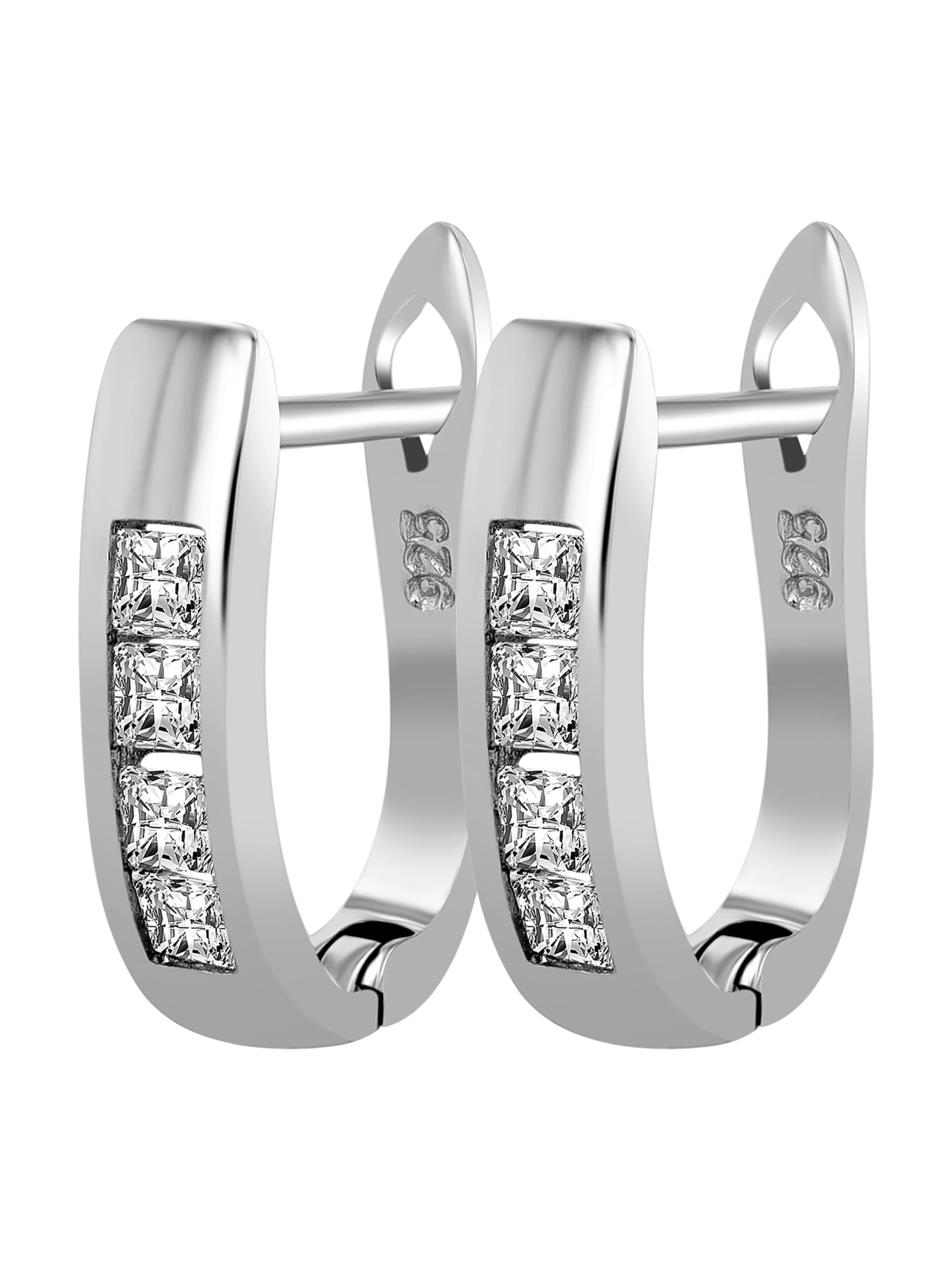 Akzent Earrings '"Lise" aus 925 Sterlingsilber, rhodiniert, langlebig' in Silver