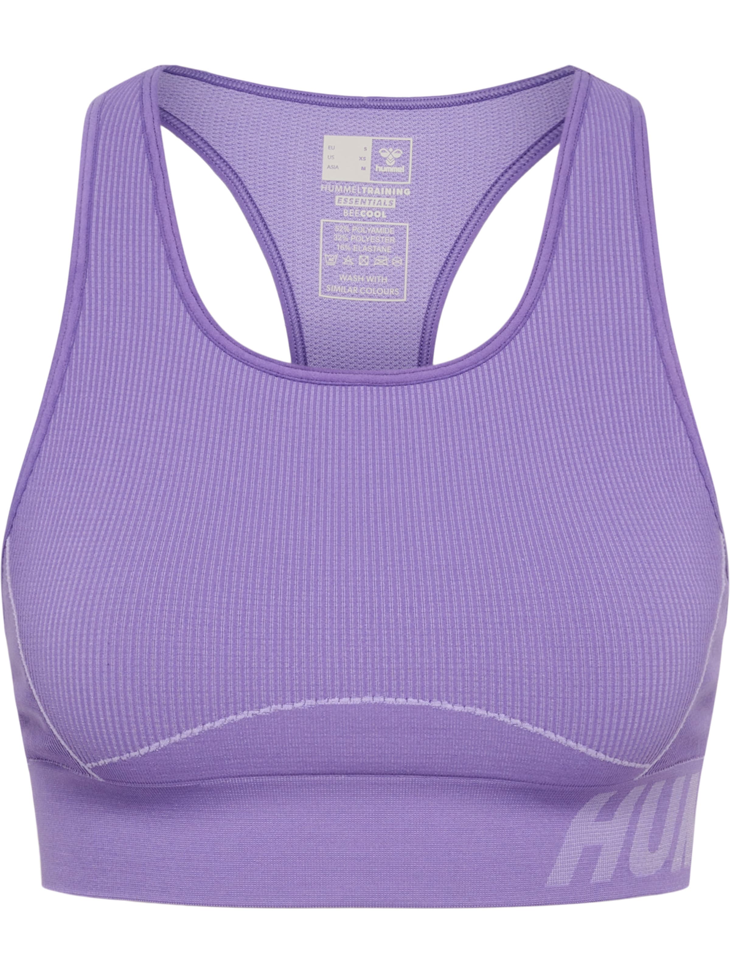 Hummel Bustier Sport-BH in Lila: Vorderseite