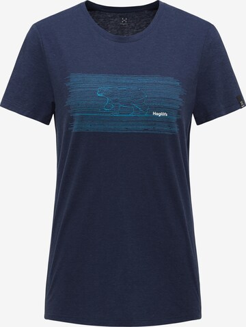 Haglöfs Performance Shirt 'Träd Print' in Blue: front