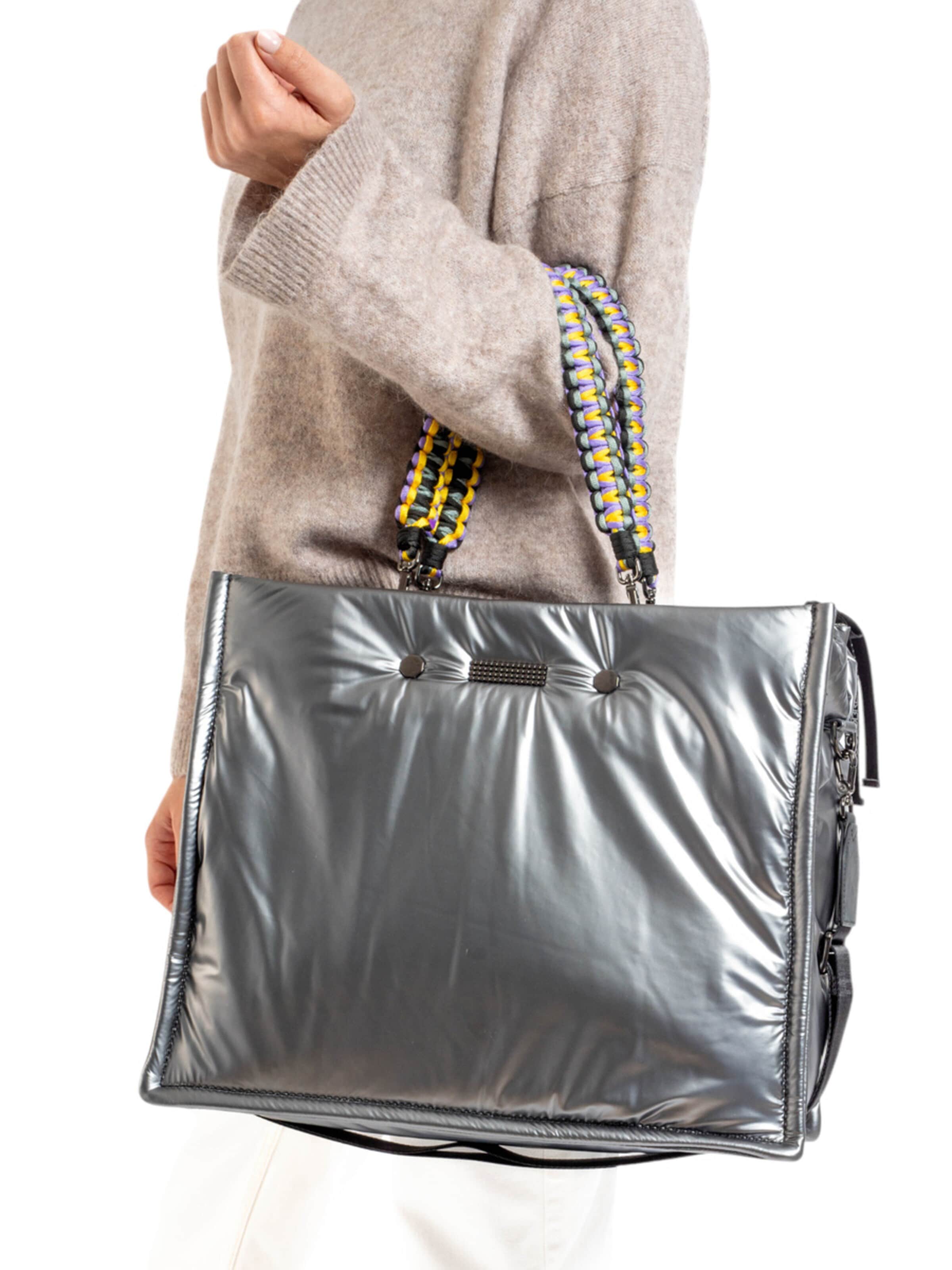 Clio Handbag 'FLEX NYLON' in Silver