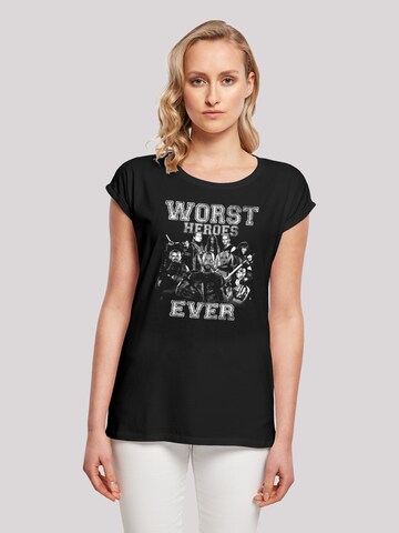 F4NT4STIC Shirt 'Suicide Squad Worst Heroes Ever' in Zwart: voorkant