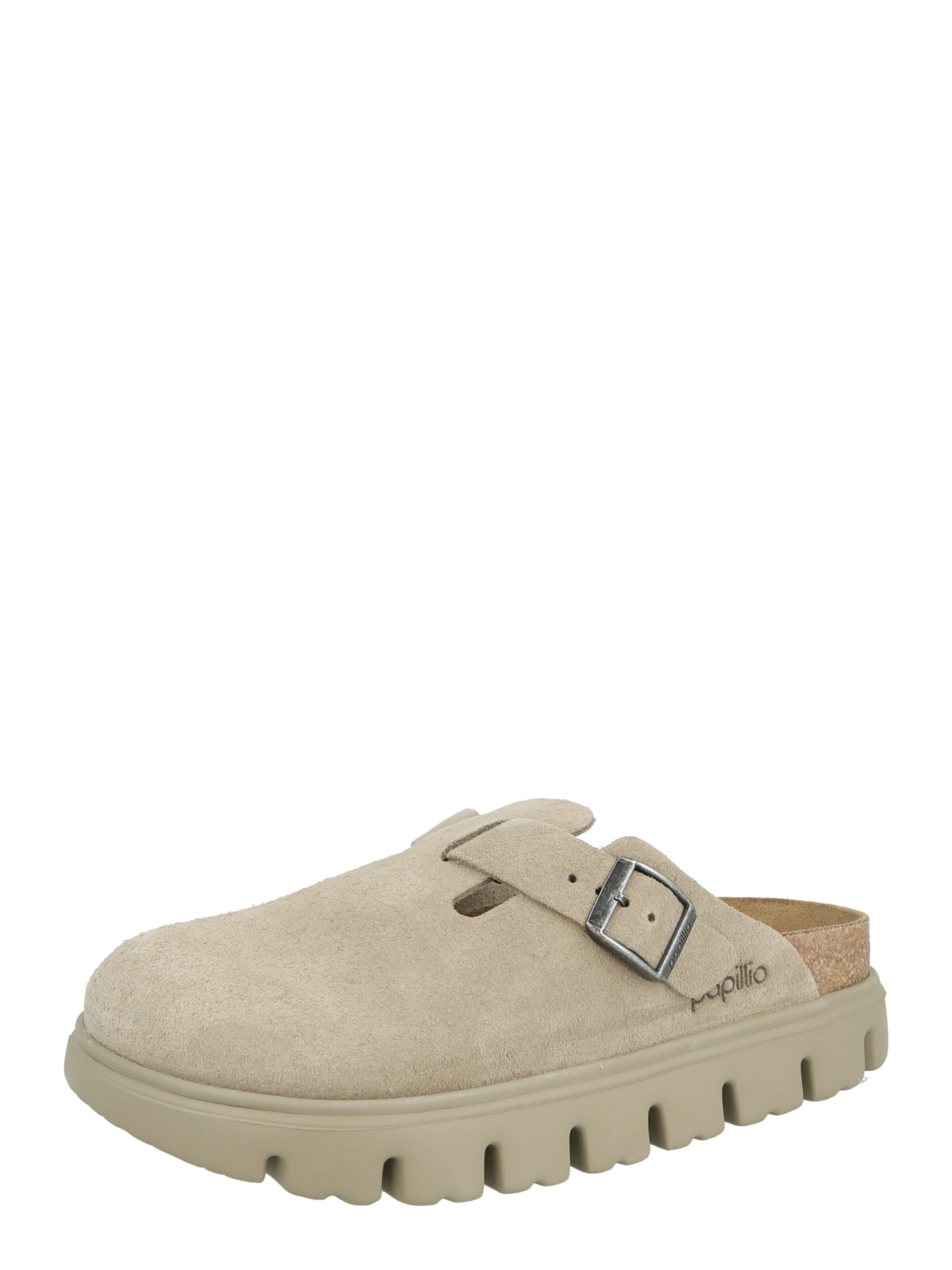 BIRKENSTOCK Clogs 'Boston Chunky Leve' in Grijs: voorkant